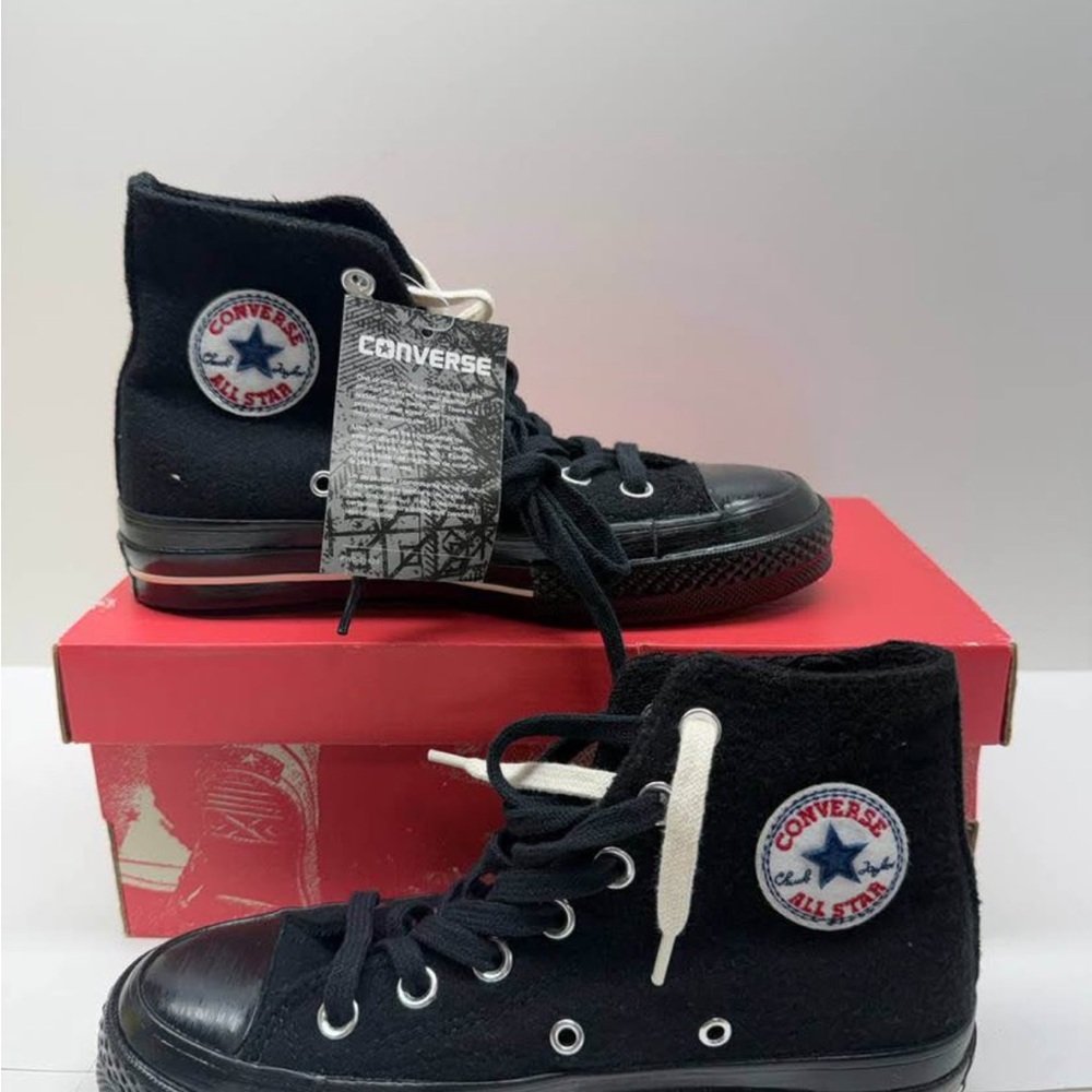 Converse Kids Black High-Top Sneakers with Logo Patch